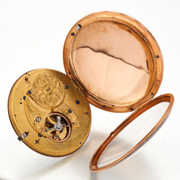 Slim French gold and enamel cylinder watch Circa 1790 Slim French gold and enamel cylinder watch Circa 1790