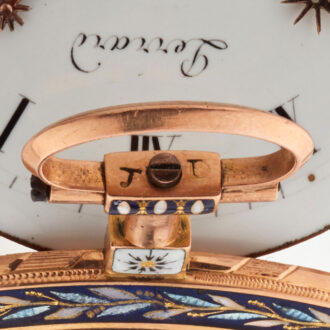 Slim French gold and enamel cylinder watch Circa 1790