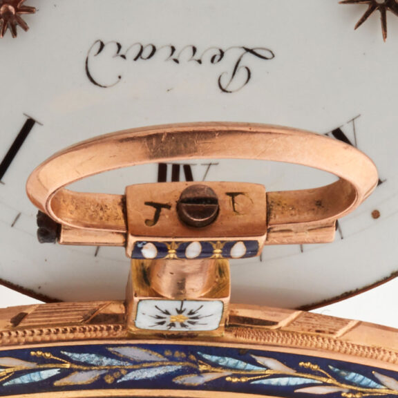Slim French gold and enamel cylinder watch Circa 1790 Slim French gold and enamel cylinder watch Circa 1790