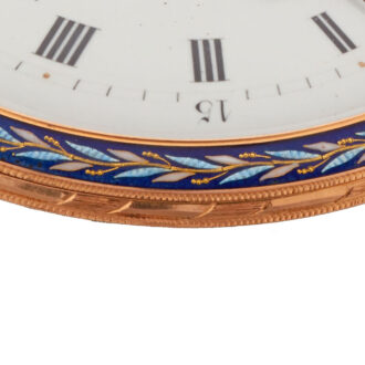 Slim French gold and enamel cylinder watch Circa 1790