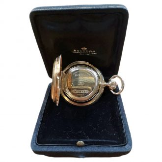 Swiss gold hunting cased quarter repeating lever Circa 1850