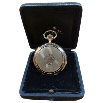 Swiss gold hunting cased quarter repeating lever Circa 1850