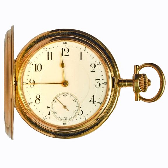 Swiss 18K yellow gold hunting cased lever watch Circa 1910