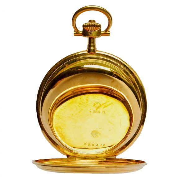Swiss 18K yellow gold hunting cased lever watch Circa 1910 Swiss 18K yellow gold hunting cased lever watch Circa 1910