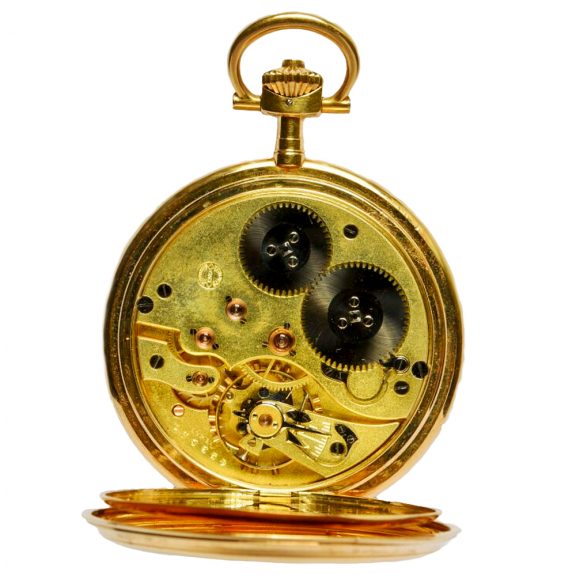Swiss 18K yellow gold hunting cased lever watch Circa 1910 Swiss 18K yellow gold hunting cased lever watch Circa 1910