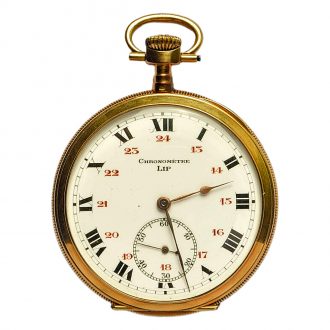 French gold open faced pocket chronometer watch Circa 1900