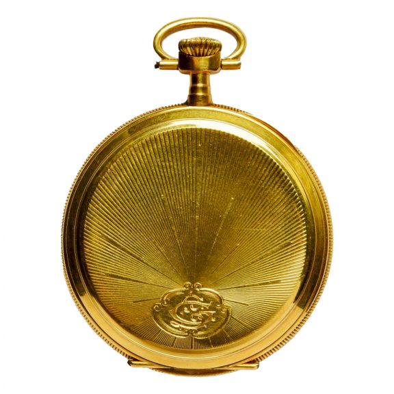 French gold open faced pocket chronometer watch Circa 1900 French gold open faced pocket chronometer watch Circa 1900