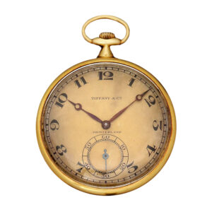 Swiss 18K yellow gold pocket watch with chain Circa 1910