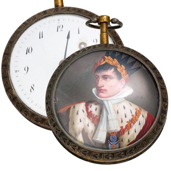 French verge pocket watch with Napoleon's portrait Circa 1810 French verge pocket watch with Napoleon's portrait Circa 1810