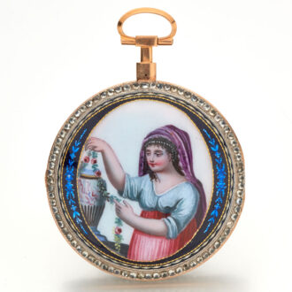 Slim French gold and enamel virgule watch Circa 1790