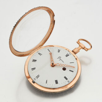 Slim French gold and enamel virgule watch Circa 1790