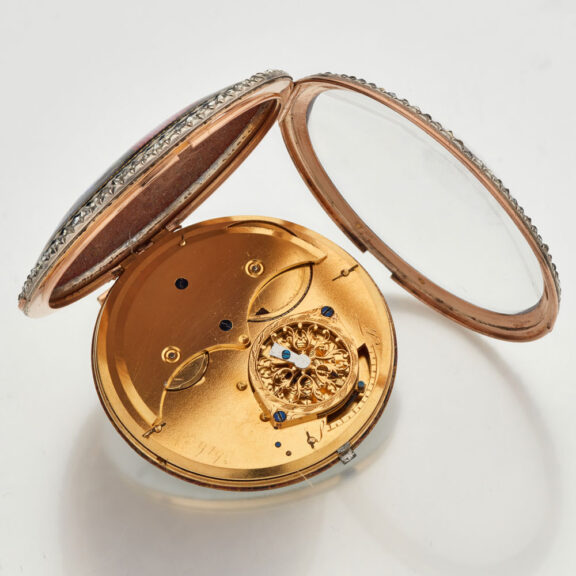 Slim French gold and enamel virgule watch Circa 1790 Slim French gold and enamel virgule watch Circa 1790
