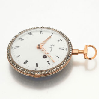 Slim French gold and enamel virgule watch Circa 1790