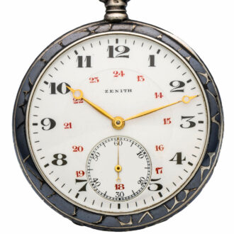 Rare Swiss silver and niëllo pocket watch Circa 1905