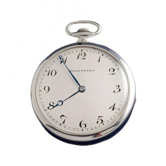 French open faced platinum Art Nouveau pocket watch Circa 1900
