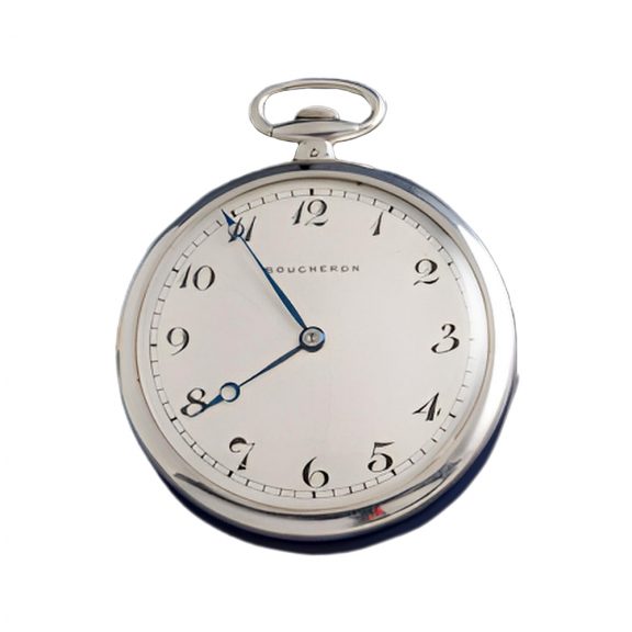 French open faced platinum Art Nouveau pocket watch Circa 1900 French open faced platinum Art Nouveau pocket watch Circa 1900