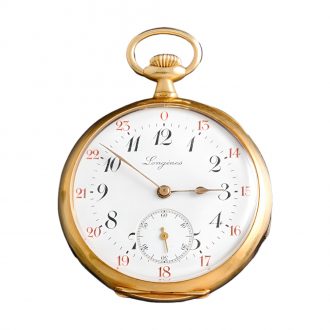 Fine Swiss 18K gold open faced lever pocket watch Circa 1911