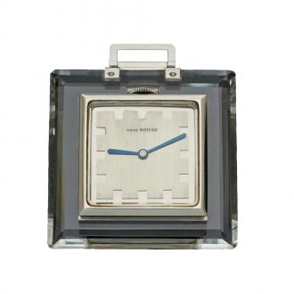French metal open faced Art Deco square pocket watch Circa 1934