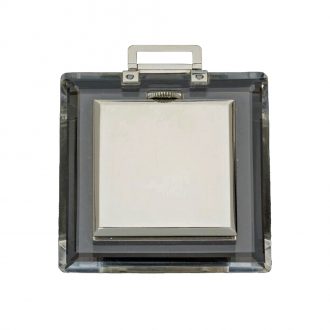 French metal open faced Art Deco square pocket watch Circa 1934