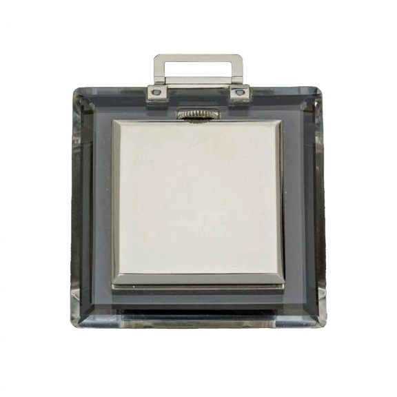 French metal open faced Art Deco square pocket watch Circa 1934 French metal open faced Art Deco square pocket watch Circa 1934