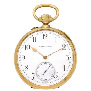 French 18K yellow gold open faced pocket watch Circa 1920