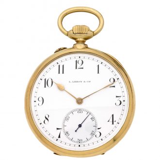 French 18K yellow gold open faced pocket watch Circa 1920