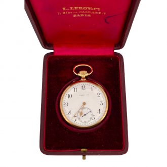 French 18K yellow gold open faced pocket watch Circa 1920