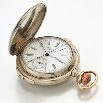 Swiss nickel quarter repeating chronograph Circa 1890