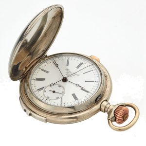 Swiss nickel quarter repeating chronograph Circa 1890