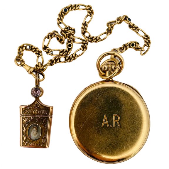 Swiss 18K gold open faced lever pocket watch Circa 1850 Swiss 18K gold open faced lever pocket watch Circa 1850