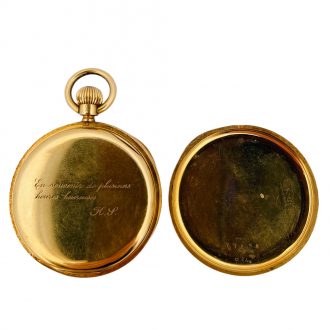 Swiss 18K gold open faced lever pocket watch Circa 1850