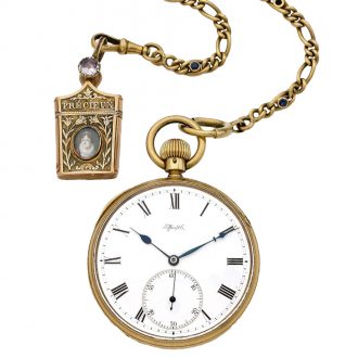 Swiss 18K gold open faced lever pocket watch Circa 1850