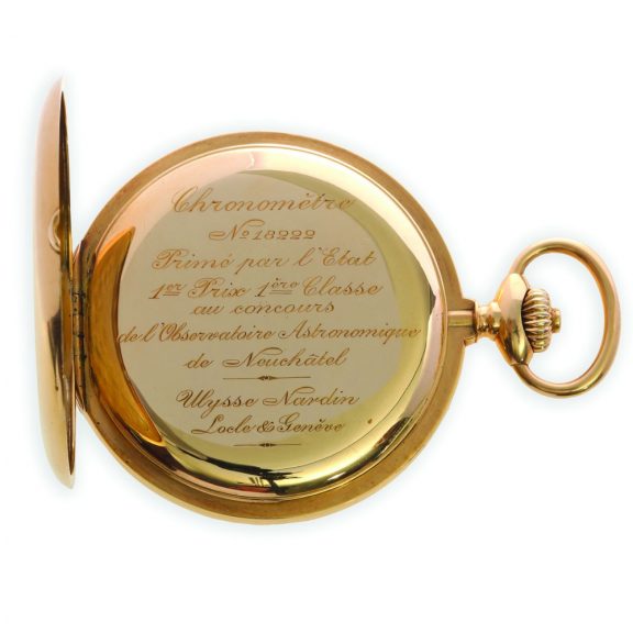 Unique Swiss 18K gold hunting cased lever watch Circa 1910 Unique Swiss 18K gold hunting cased lever watch Circa 1910