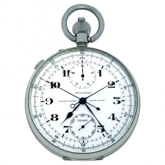 Swiss steel split seconds chronograph lever watch Circa 1910