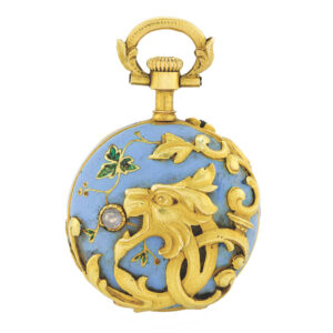 Elegant Swiss Art Nouveau diamond-set lady’s keyless pendant watch Circa 1900