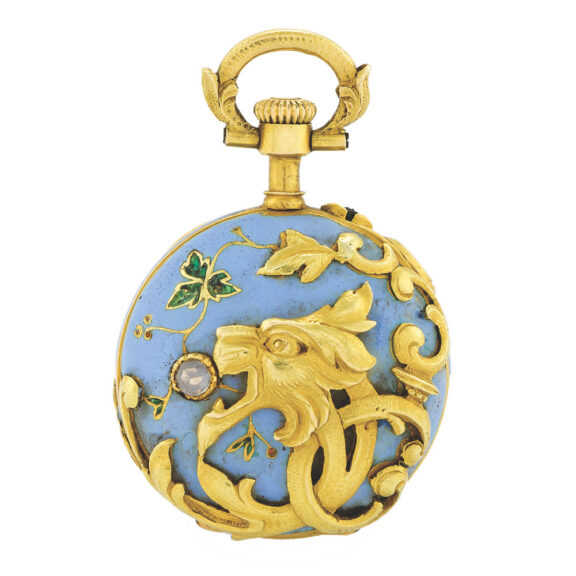 Elegant Swiss Art Nouveau diamond-set lady’s keyless pendant watch Circa 1900