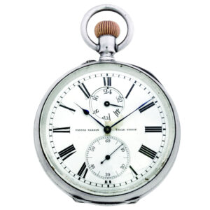 Swiss silver deck chronometer with power reserve Circa 1940