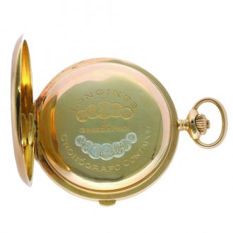 Swiss 18K gold full hunter chronograph watch Circa 1920