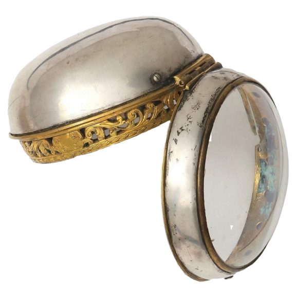 Large French silver and gilt striking oignon type watch Circa 1700 Large French silver and gilt striking oignon type watch Circa 1700