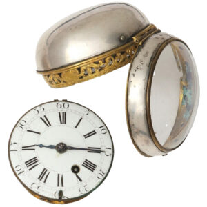 Large French silver and gilt striking oignon type watch Circa 1700