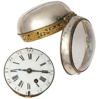 Large French silver and gilt striking oignon type watch Circa 1700