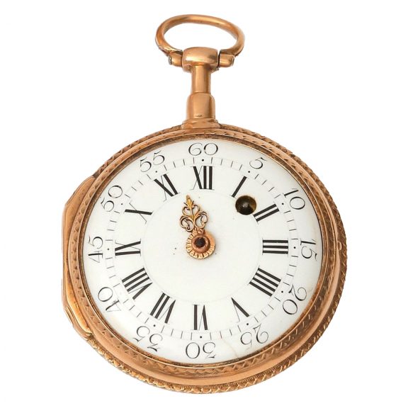 Large French silver and gilt striking oignon type watch Circa 1700 Large French silver and gilt striking oignon type watch Circa 1700