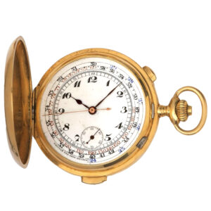 Swiss gold chronograph with tachymeter scale Circa 1900