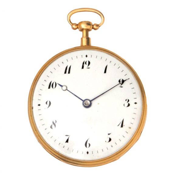 French 18K gold open faced repeating cylinder watch Circa 1820