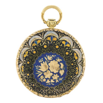 Swiss Gold & Enamel Flowers pocket watch Circa 1835