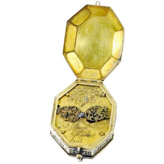 German firegilt octagonal silver pendant watch Circa 1650