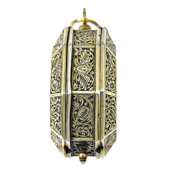 German firegilt octagonal silver pendant watch Circa 1650 German firegilt octagonal silver pendant watch Circa 1650