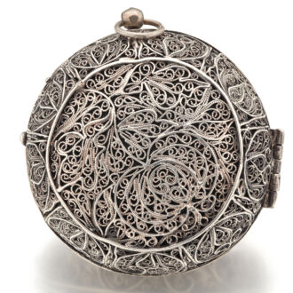Rare and early English silver filigree clock watch Circa 1650