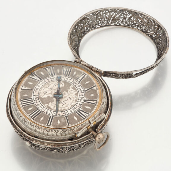 Rare and early English silver filigree clock watch Circa 1650 Rare and early English silver filigree clock watch Circa 1650