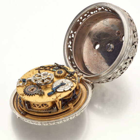 Rare and early English silver filigree clock watch Circa 1650 Rare and early English silver filigree clock watch Circa 1650